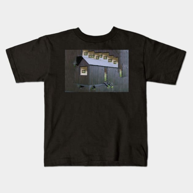 Black Tiny House Kids T-Shirt by ellenmueller